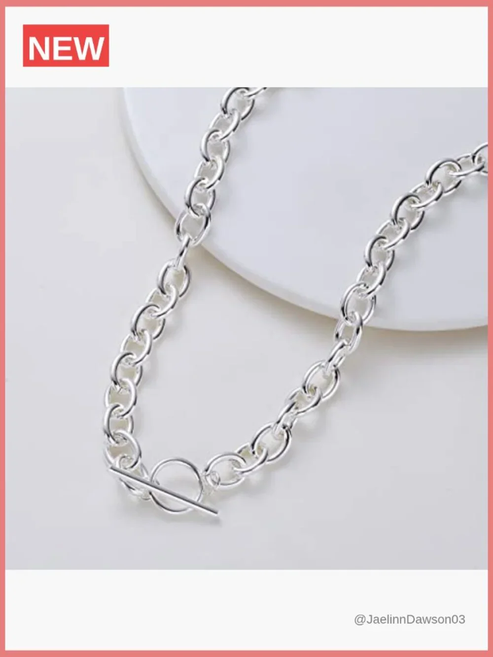 Dainty Gold Chain Toggle Clasp Necklace Pearl Cuban Curb Coin Pendant